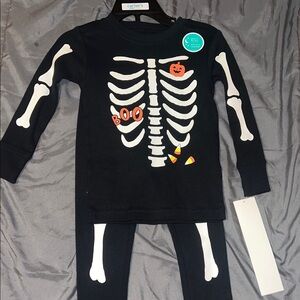 Carter's Black Skeleton Halloween pajamas